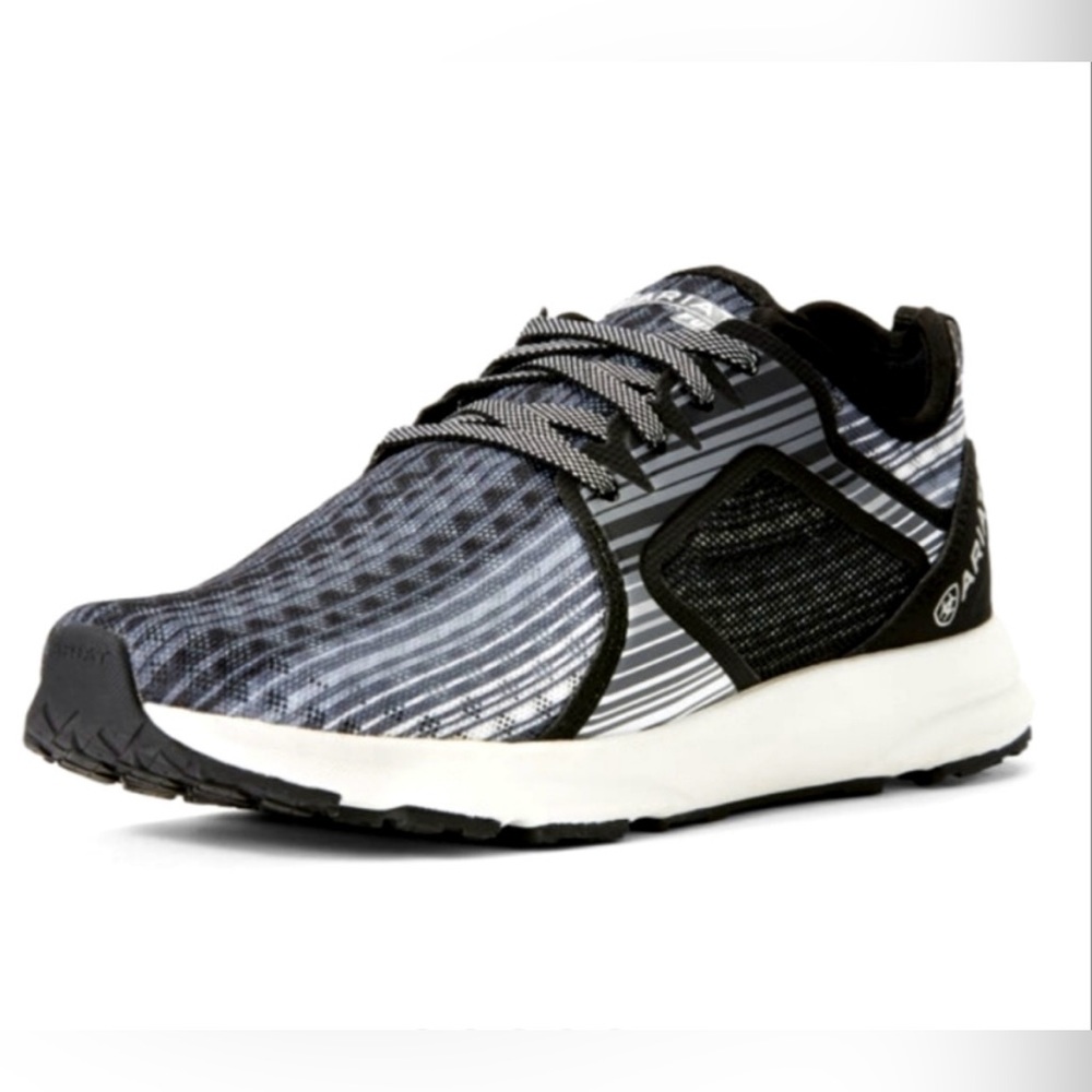 Ariat Fuse Gray Black Stripe All Terrain Running Sneakers Shoes Women’s 7.5
